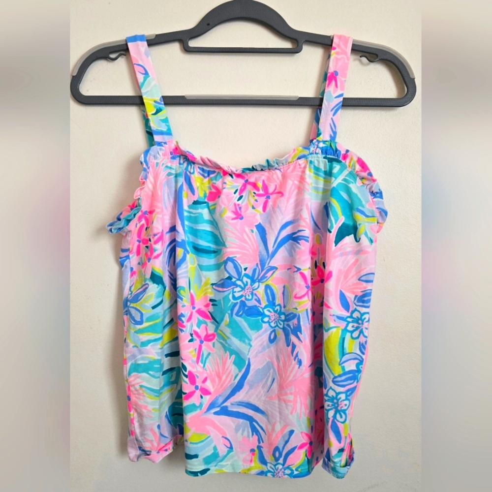 Women's Lilly Pulitzer Jia Tank Top Medium Colorful Preppy Beach Vacation Costal